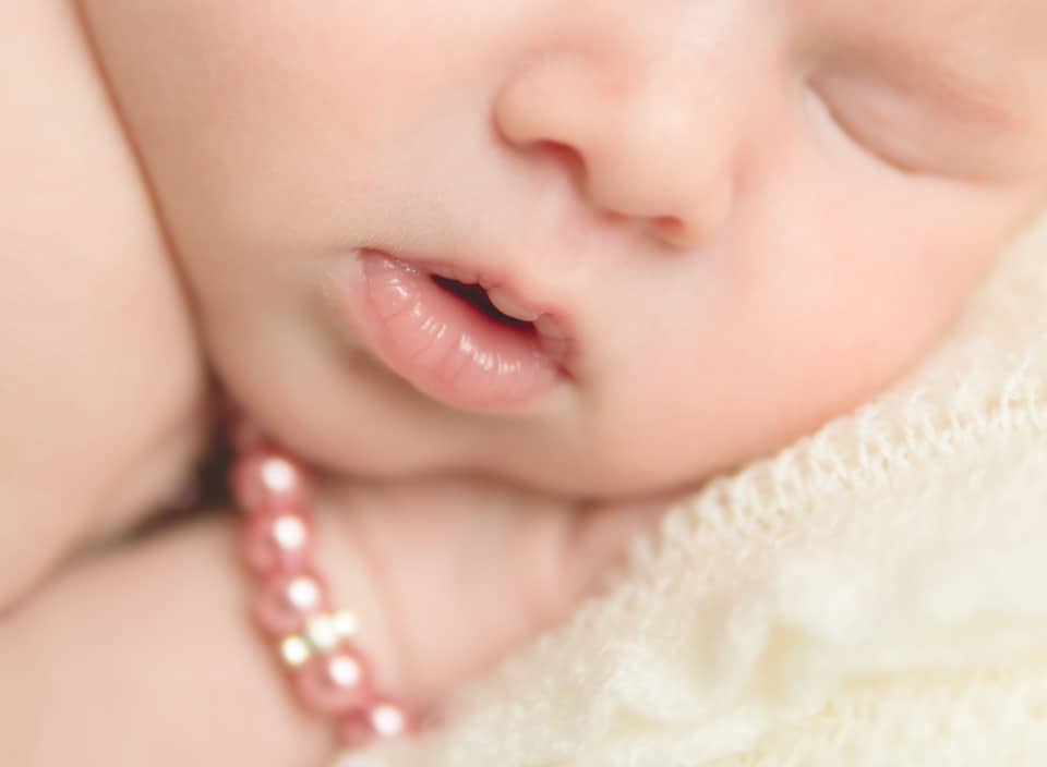 newborn detail shot of lips