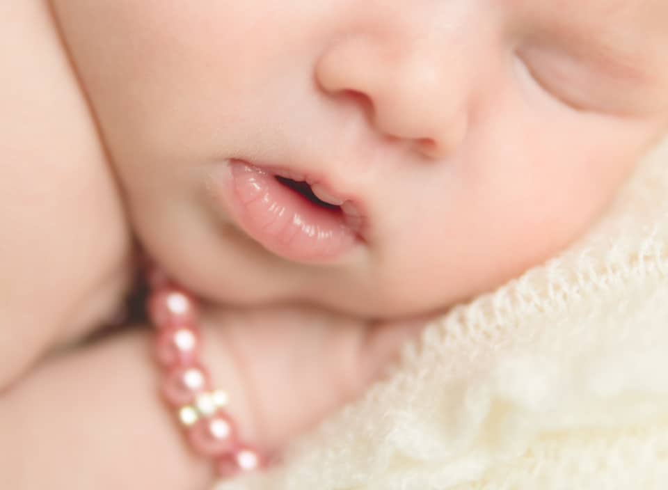 newborn detail shot of lips