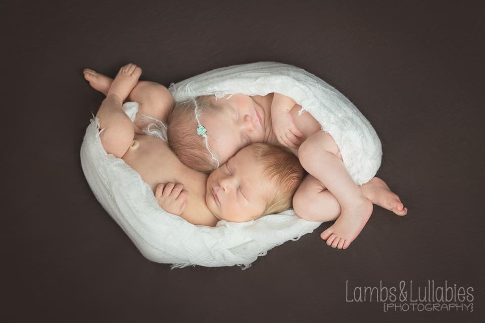 sleeping newborn twins