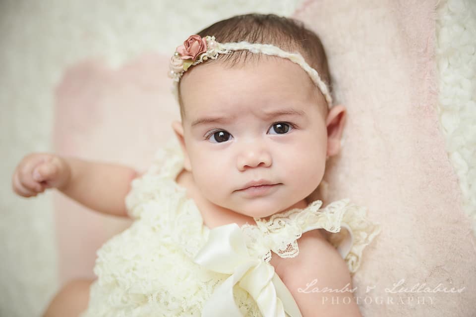 adorable baby girl in pink