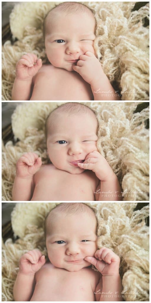 newborn pictures of baby smiling
